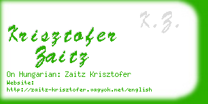 krisztofer zaitz business card